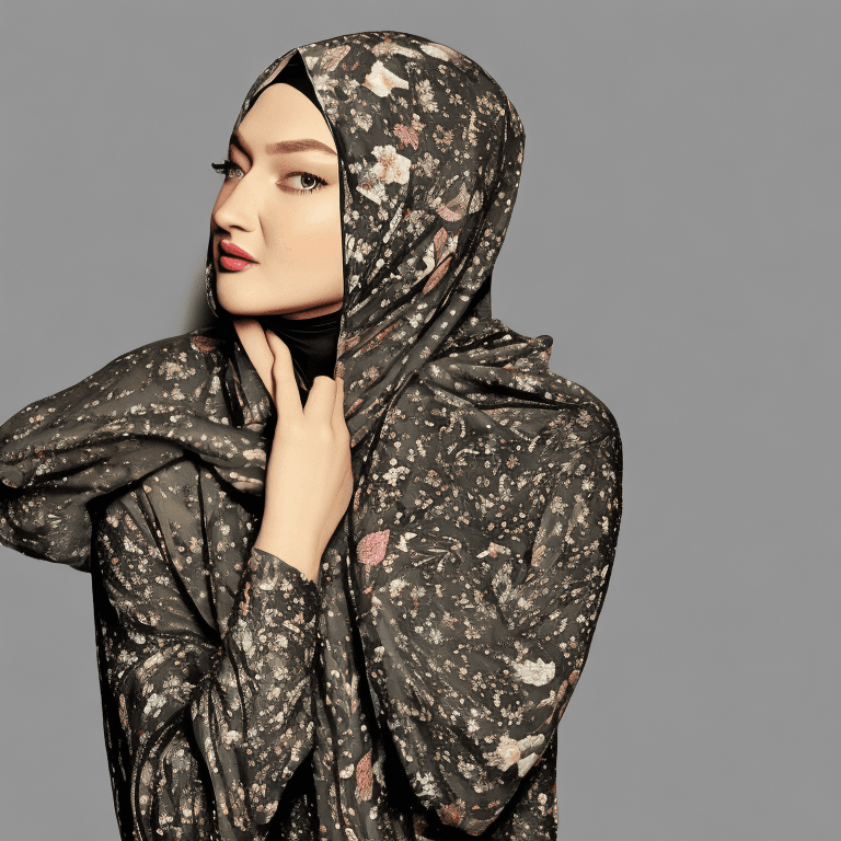 AI generated: gigi hadid in hijab with white background