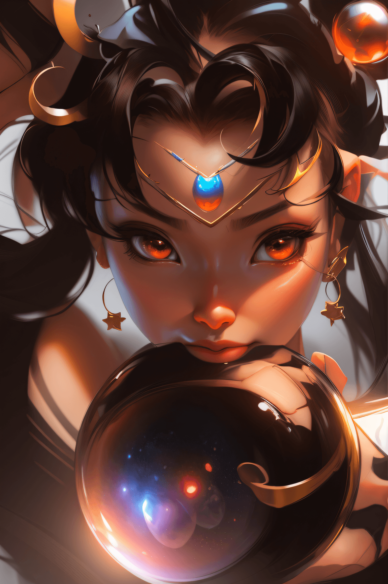 AI generated: there is a woman with a glass ball in her hand, extremely detailed artgerm, ross tran 8 k, artgerm j...