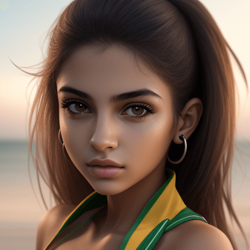 AI generated: create image of woman, face teenager, style brazilian woman, 4k