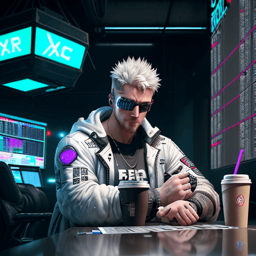 AI generated: Hyper realistic eye level exterior photo of The Trading room is digital art dim, with only the white...