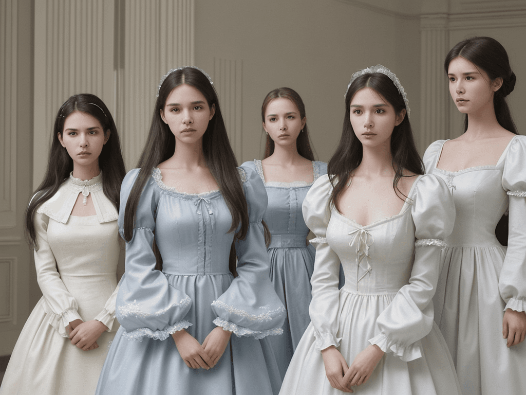 AI generated: At the center of the image, three women stand, their faces tense and worried. The woman in the cente...