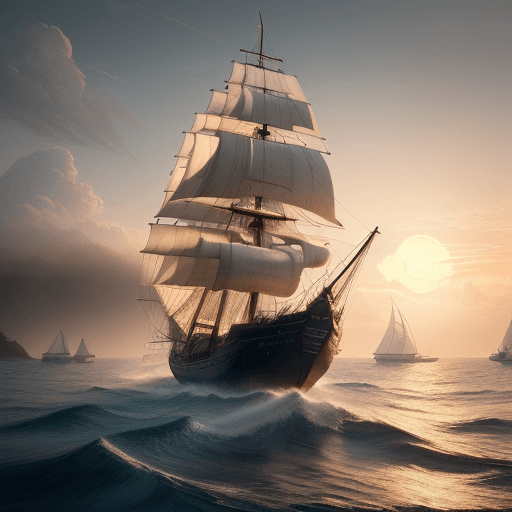 AI generated: Photo of a ultra realistic sailing ship, dramatic light, pale sunrise, cinematic lighting, battered,...