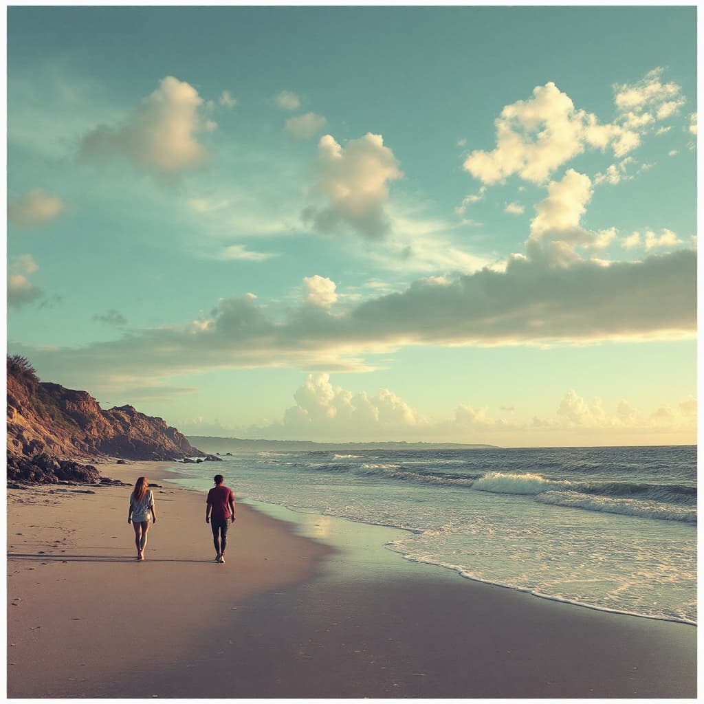 AI generated: In the beache walking