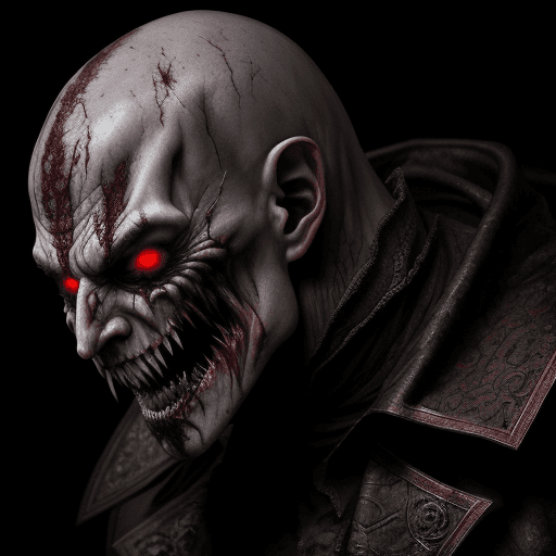 AI generated: Closeup.Rich colors.Scary ancient male Strigoi vampire, horror, ultra-detailed, HDR, dramatic lighti...