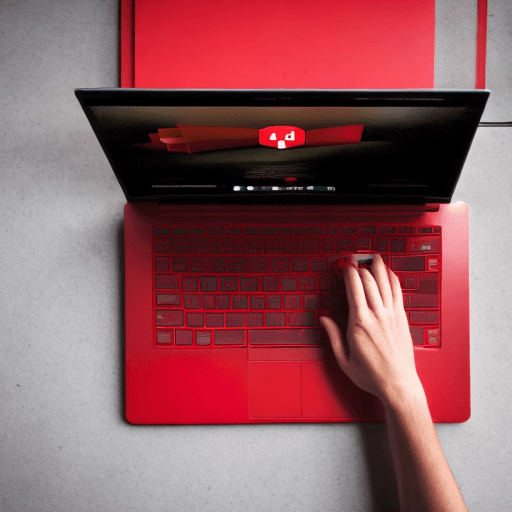 AI generated: give me a red laptop 
