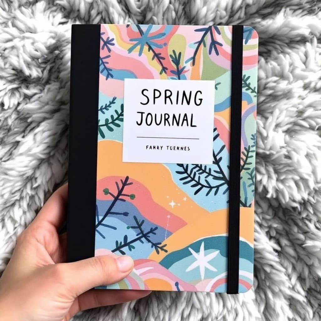AI generated: Cute, colorful, and interesting journal cover ideas for a teen girl Spring 2025, based on trends tod...