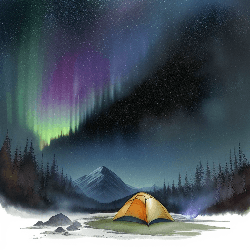 AI generated: Hyper realistic ground level watercolor of night sky phenomena, comet, supernova, constellation, tel...