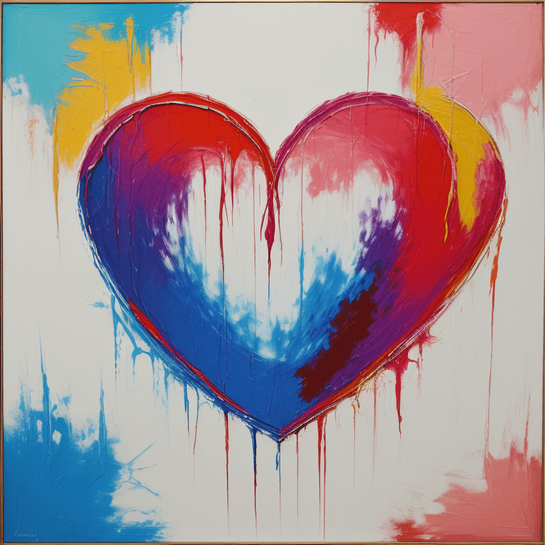 AI generated: abstract  painting, art, heart