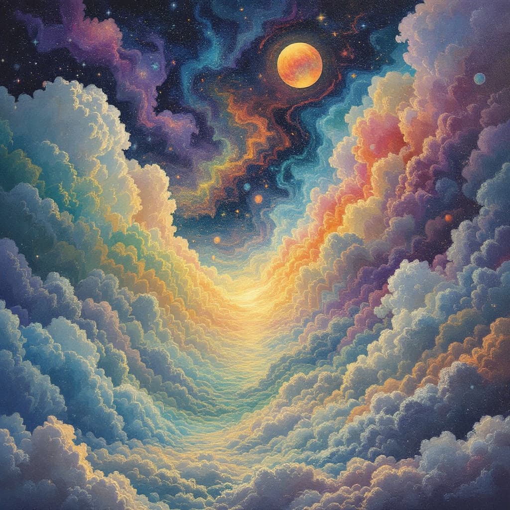 AI generated: The rhythm of the present that repeats endlessly, leaving your body to the vibrating future