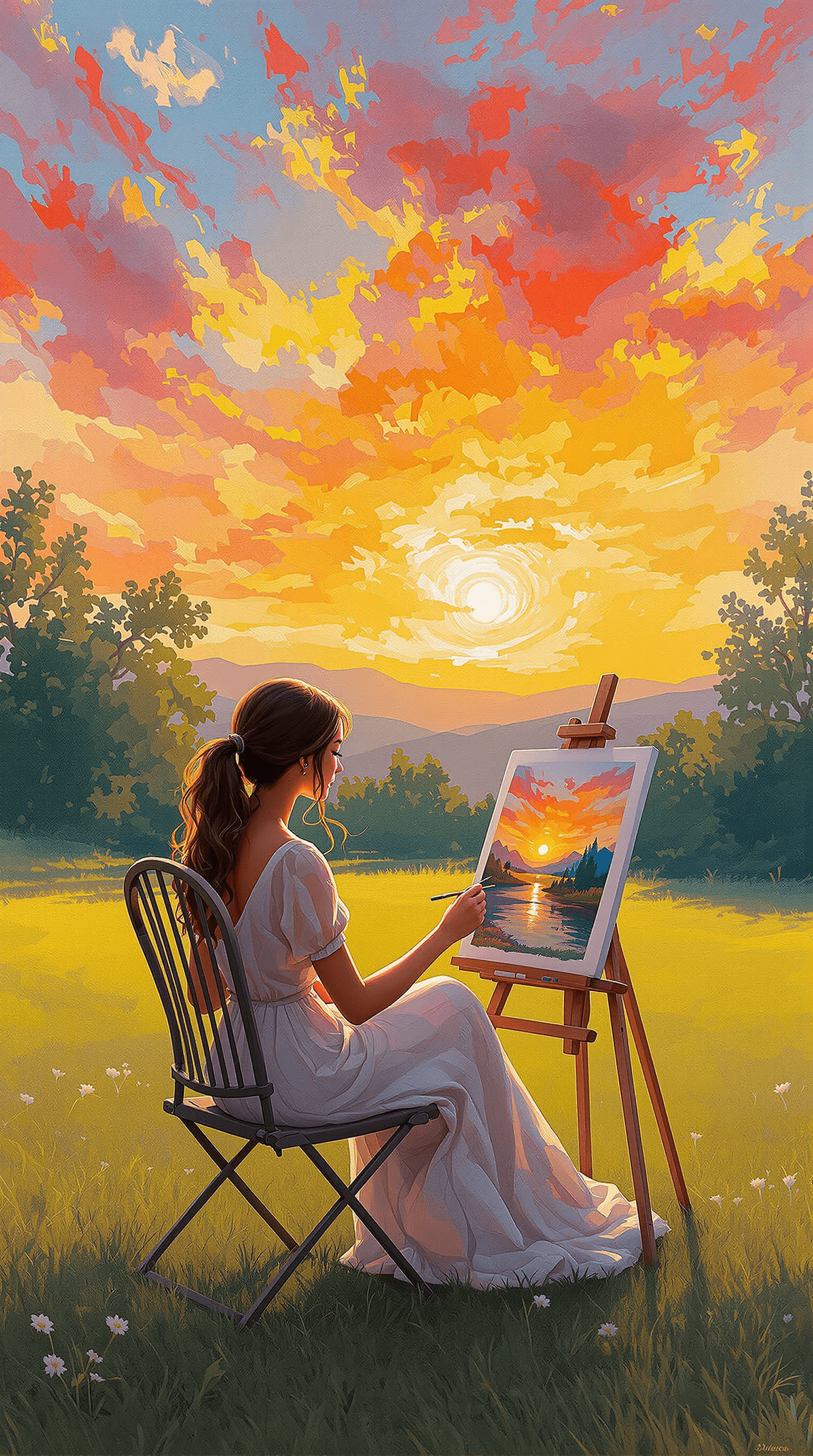 AI generated: (Claude Monet Style:1.3, Impressionist Era-inspired, Ultra-detailed, Warm tones) A serene and tranqu...