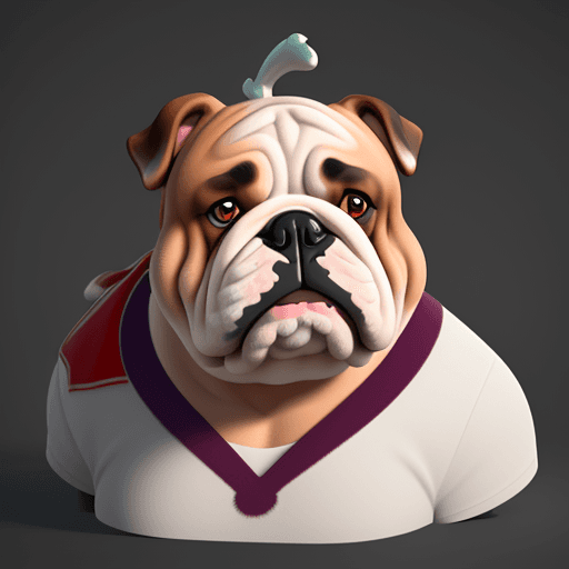 AI generated: English bulldog, in the style of rendered in cinema4d, charming characters, i can't believe how beau...