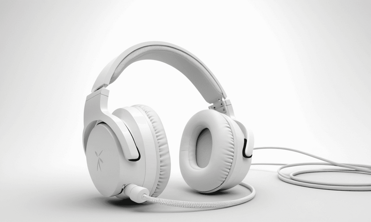 AI generated: a white headphone, an ambient occlusion render, inspired by Carl Gustaf Pilo, featuring brains, neur...