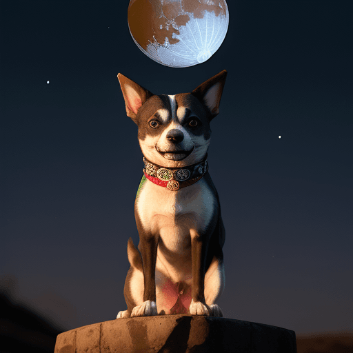 AI generated: perrito mexicano en la luna



