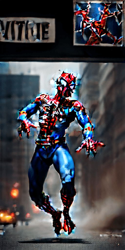 AI generated: SpiderMan movie poster, in the style of dynamic and exaggerated facial expressions, Panasonic Lumix ...
