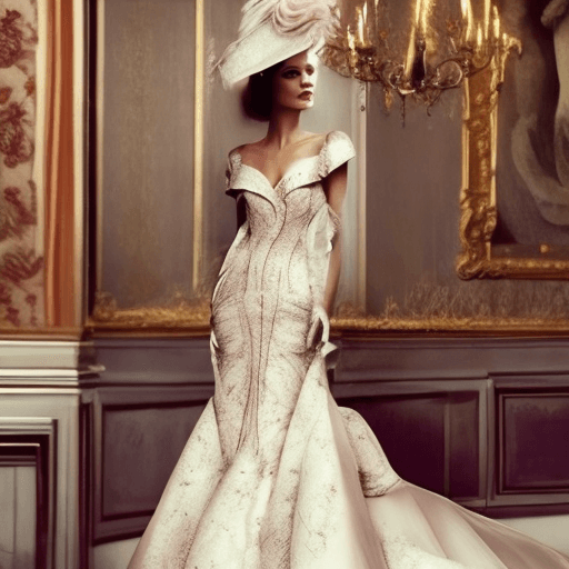 AI generated: Beautiful woman in houte couture