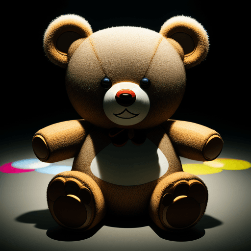 AI generated: create a toy bear, in the style of Takashi Murakami, cinematic lighting, sharp focus, --ar 71:118 --...