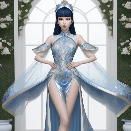 AI generated: A detailed image of a young professional fashion Vietnamese model with hair mimicking the texture of...