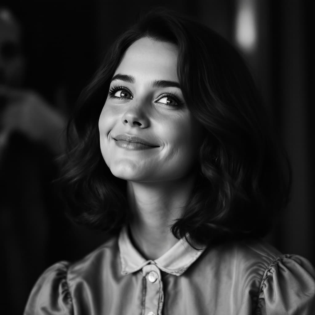 AI generated: kate middleton by edison blakeney, in the style of heather theurer, expressive black and white, joyf...