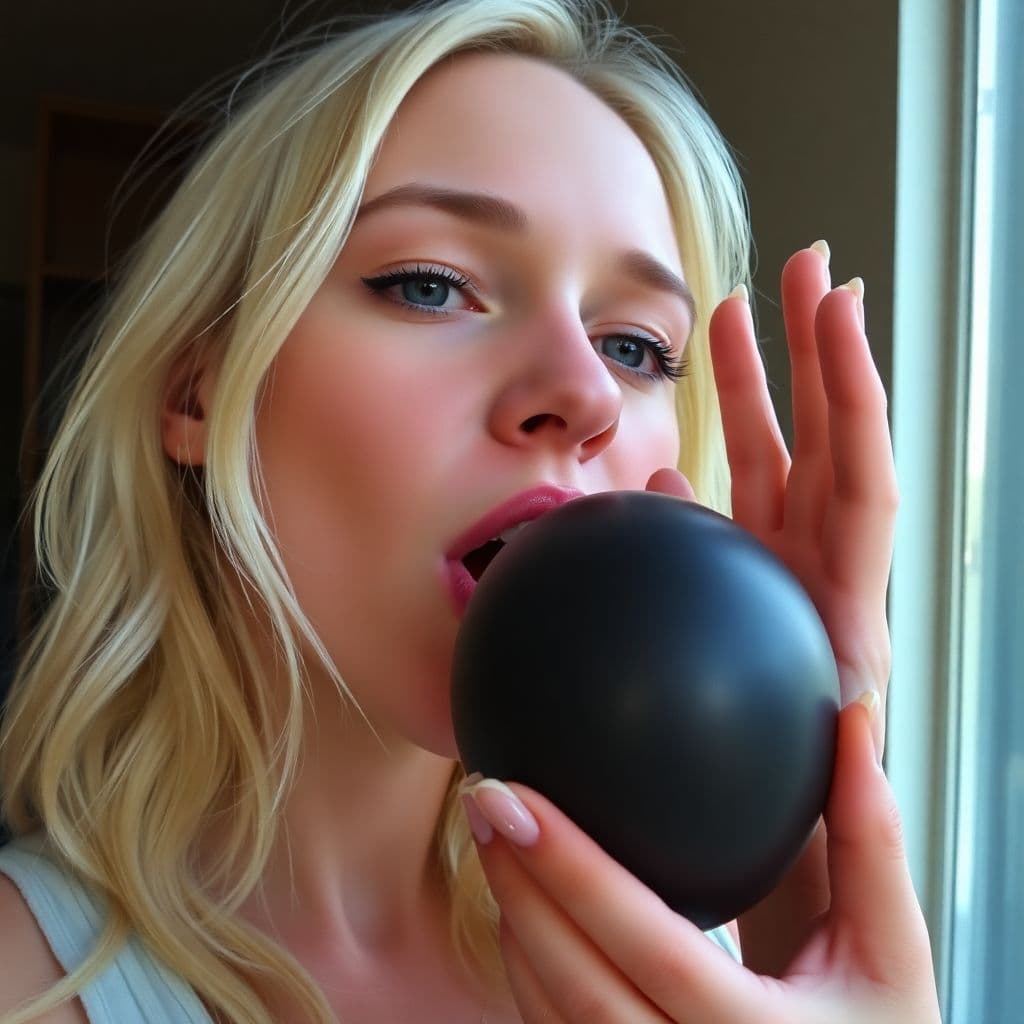 AI generated: White girl sucking big black dick
