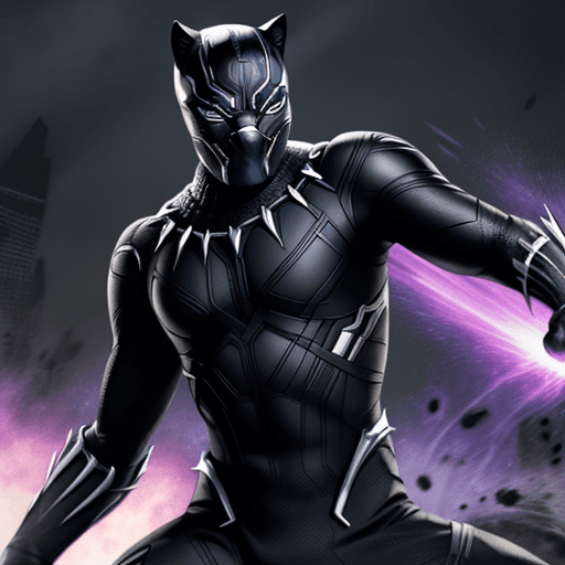 AI generated: Black Panther combined with heat blast