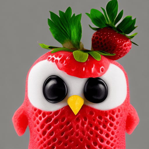AI generated: a hybrid of a strawberry and a penguin