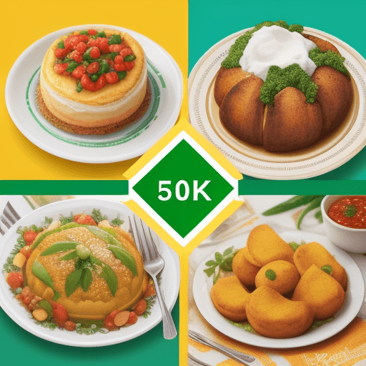 AI generated: Cover for an ebook of 50 delicious recipes to lose weight, in Portuguese Brazil