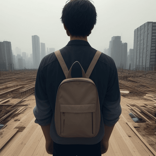 AI generated: a person stands with his back and sees a lot of unfinished work in front of him, which he will defin...