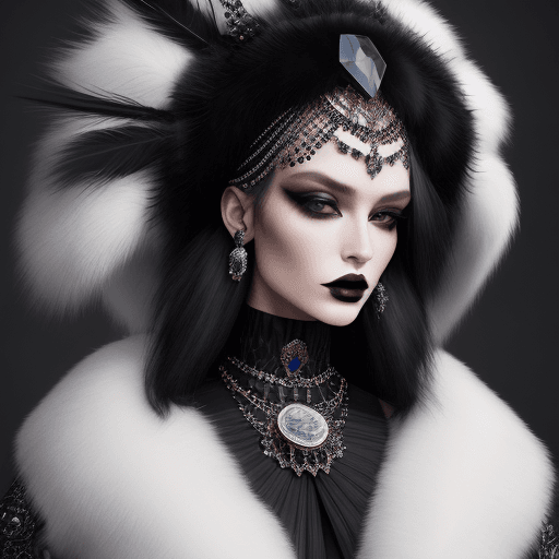 AI generated: The most beautiful fashion model, goth, sophisticated and fashionable, intricate, beautiful, designe...