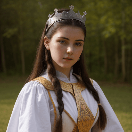 AI generated: Photo of a ultra realistic sumarian young lady in traditional costume