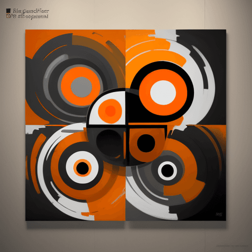 AI generated: abstract realism painting in orange and grey with modern brush techniques, in the style of bauhaus f...