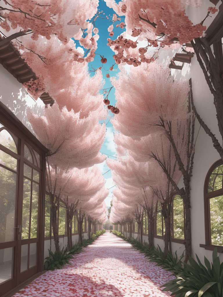 AI generated: ciruelas en un pasillo hermoso, imagen realista, calidad A1
