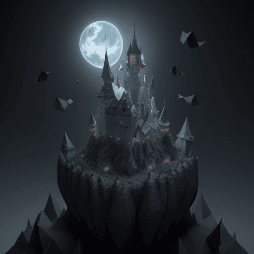 AI generated: Origami_papercraft_art, insanely detailed 3d render, 8k, night sky, a low poly rock, scary origami c...
