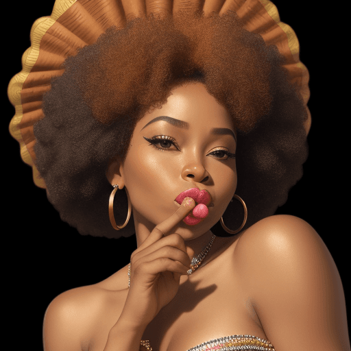 AI generated: African American Queen blowing kisses 