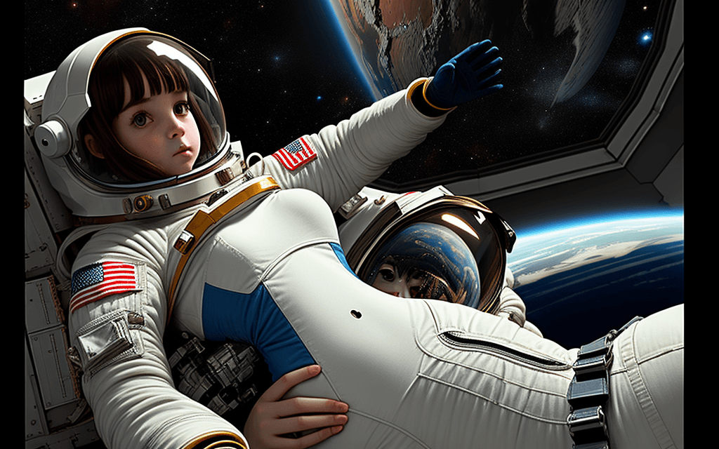 AI generated: Girl in spacesuit