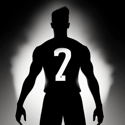 AI generated: I want a draw the silouette from a football player with a 21 number in his back in pose like CR7
