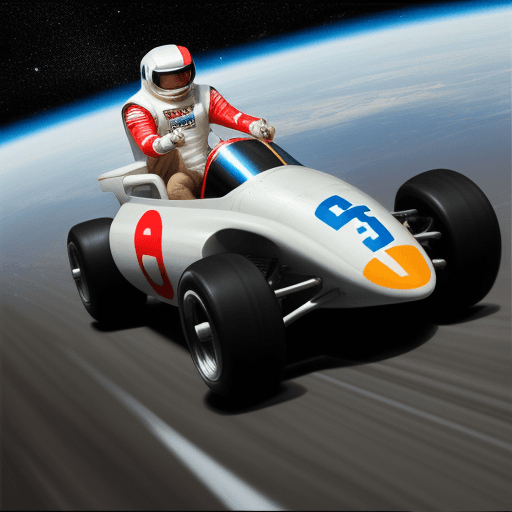 AI generated: Go speed racer on a track in the outer space