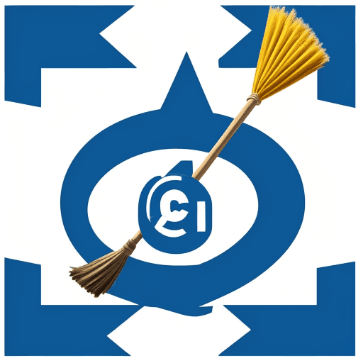 AI generated: awesome logo for a cleaning service company, having the letter c with a broom, and background white