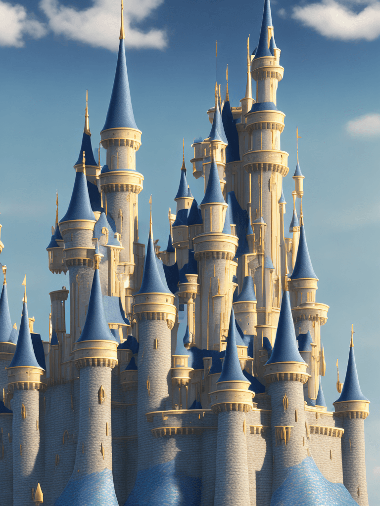 AI generated: photograph of cinderella's castle isolated background. Hyper realistic. 8k
