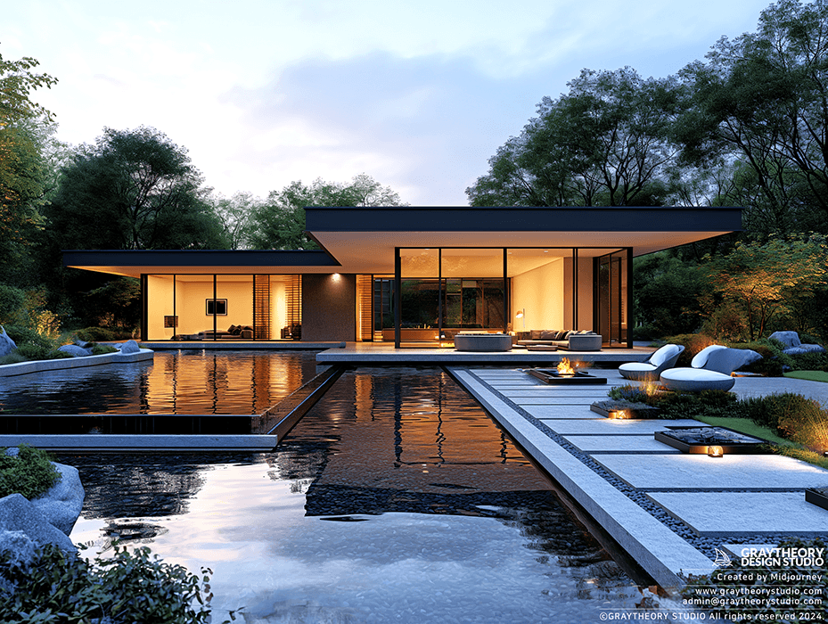 AI generated: facade, front view, minimalist, realism lights --no duplex, two story, double layer --chaos 2 --ar 4...