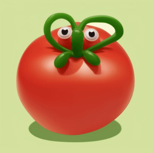 AI generated: simple little funny tomatoman