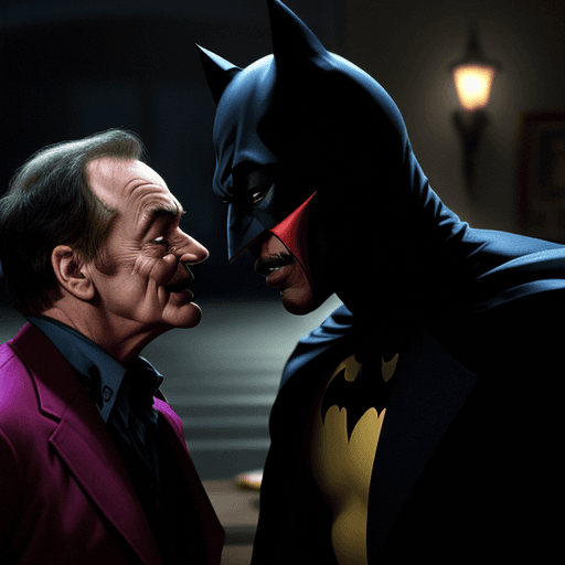 AI generated: Eddie Murphy as batman fights Bill Murray as the Joker