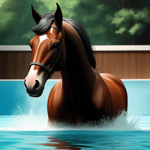 AI generated: horse in a pool