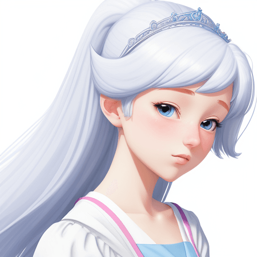AI generated: a simple cartoon of a beautiful high school student, white background, princesscore, I can't believe...