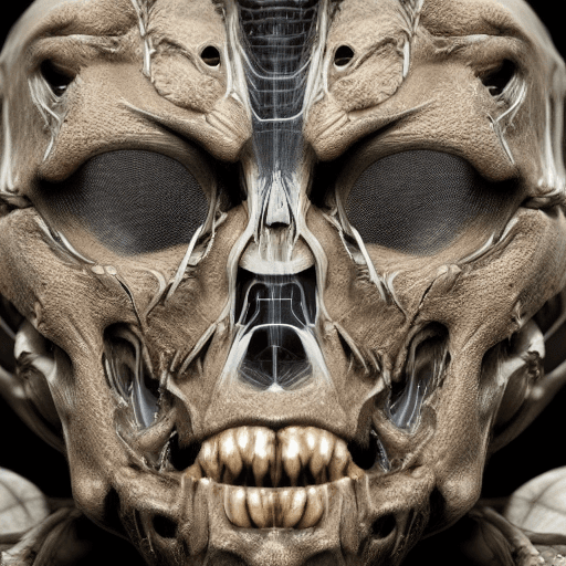 AI generated: scary alien creature with alien skin body, highly detailed body, highly detailed skin, superior arti...