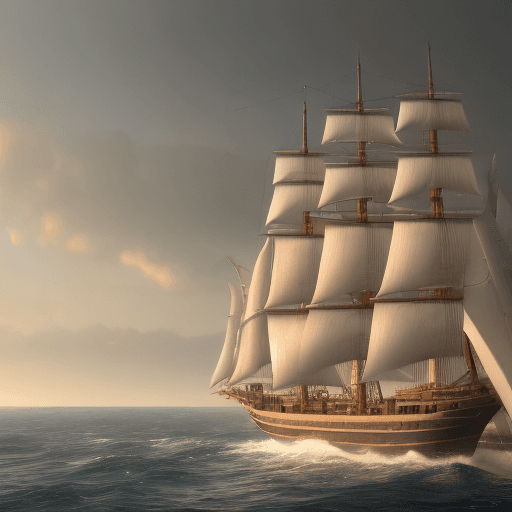 AI generated: Photo of a ultra realistic sailing ship, dramatic light, pale sunrise, cinematic lighting, battered,...