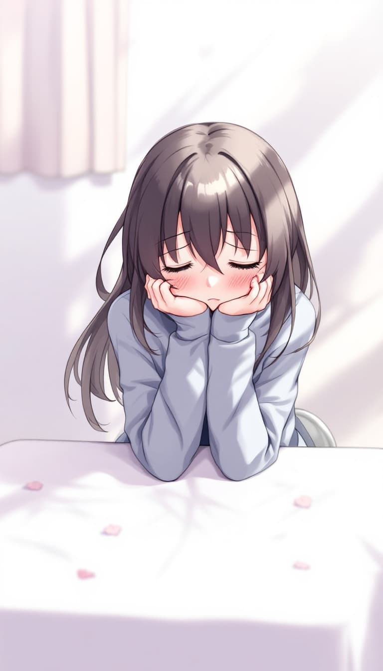 FLUX prompt: girl, sad