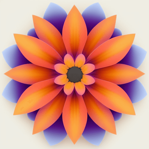 AI generated: crea una imagen de tapiz en 3D de una flor con colores  multiples