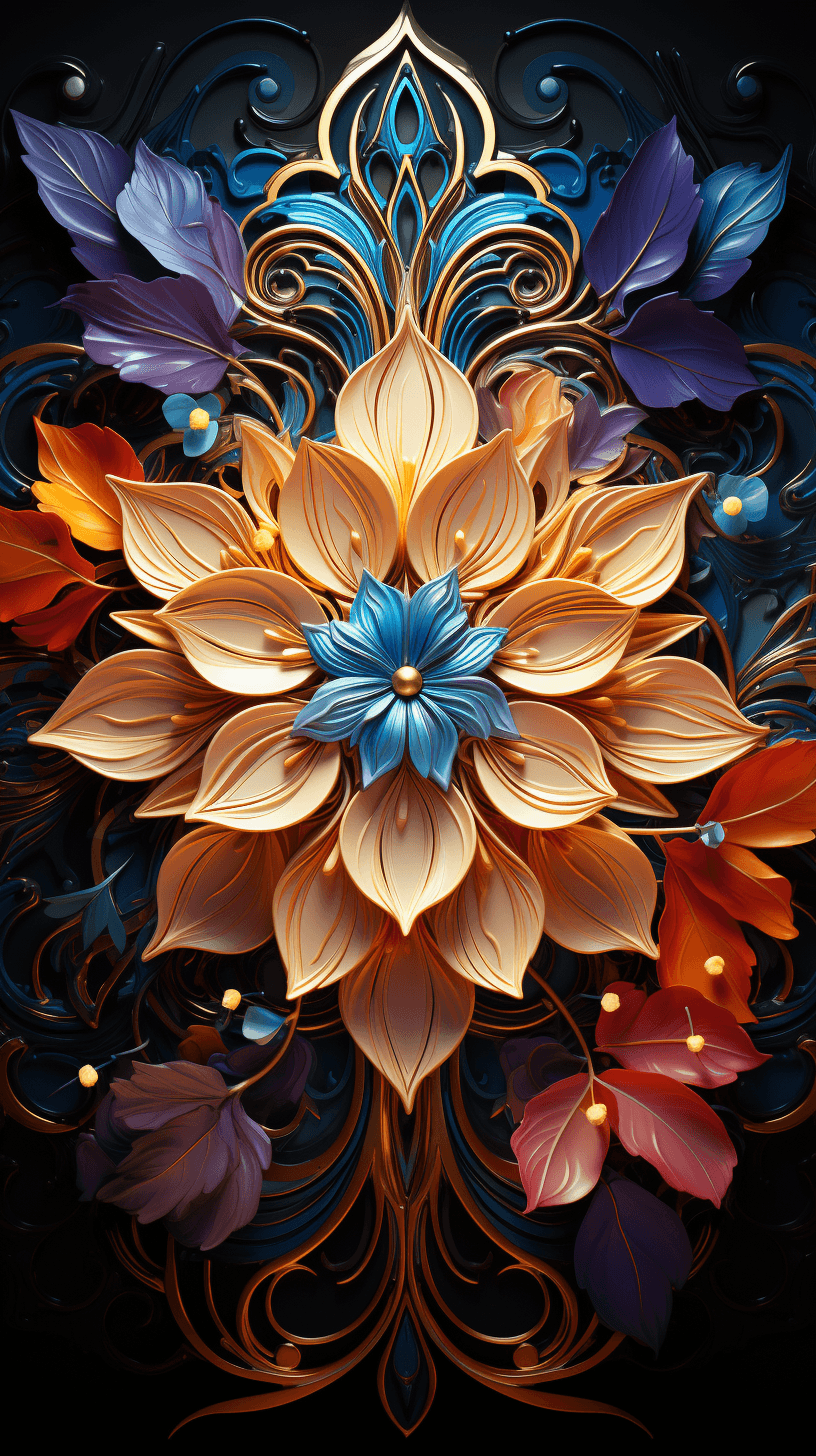 AI generated: a beautiful and heavenly, psychedelic mandala art, with mathematical shapes