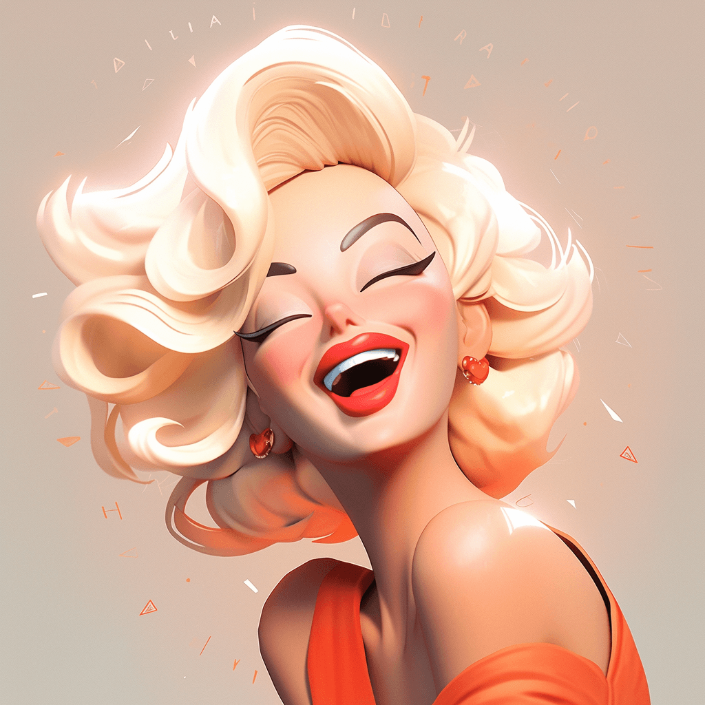 AI generated: Marilyn Monroe caricature  --niji 5