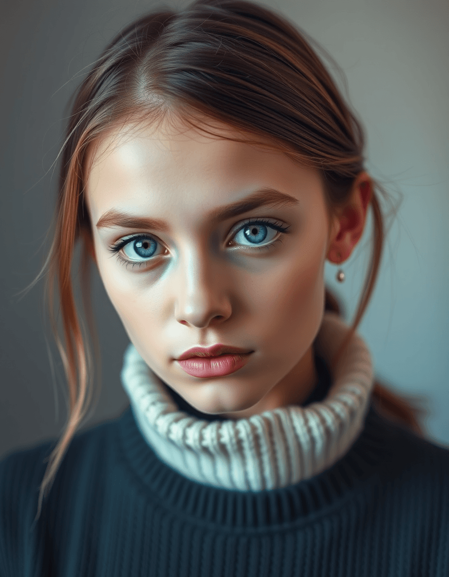 AI generated: Different colored eyes in a Portrait of a 25-year-old girl, conceptual art, fashion